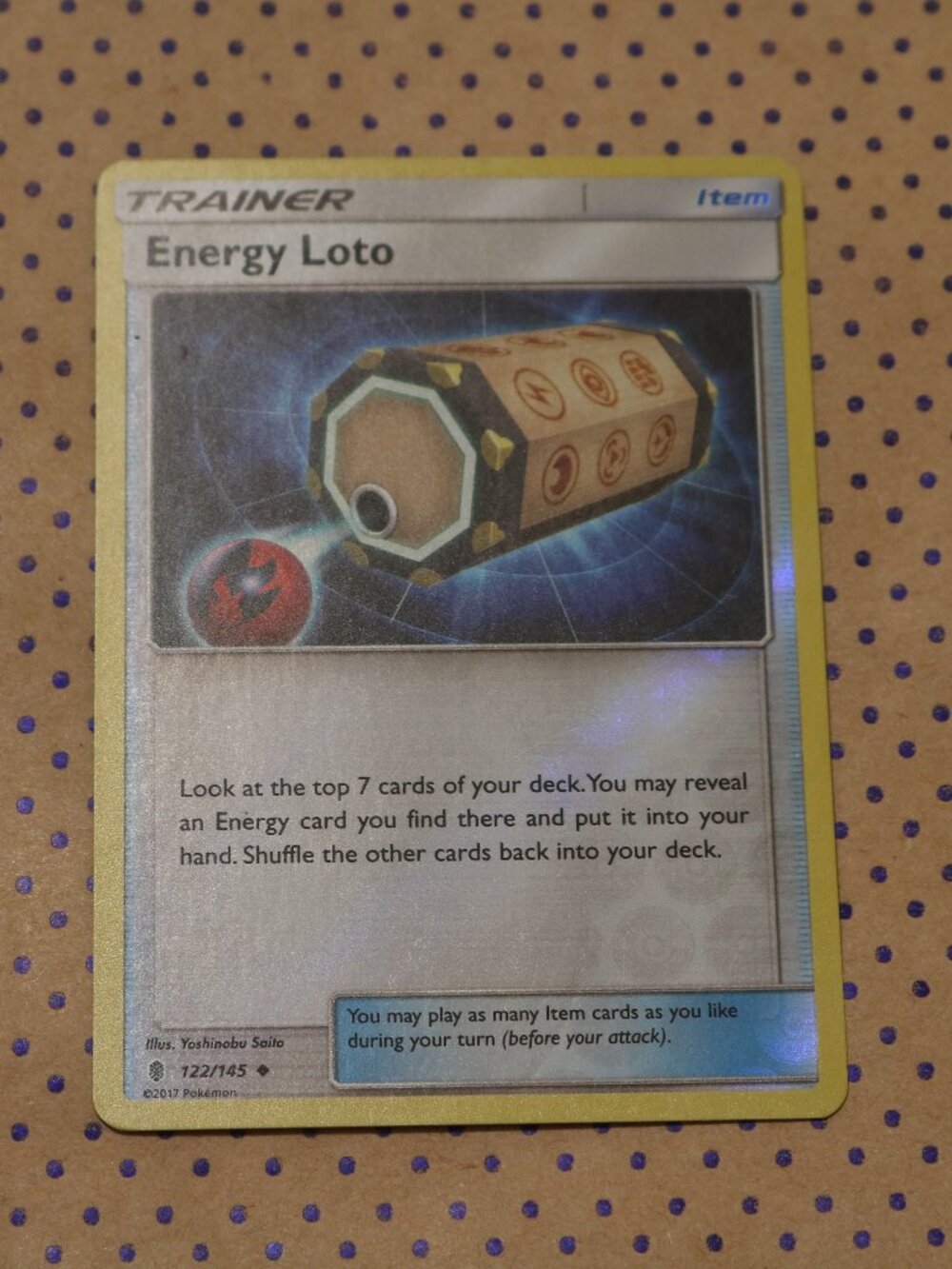 Energy Loto Rev Holo 122/145 Pokemon Card (2017)